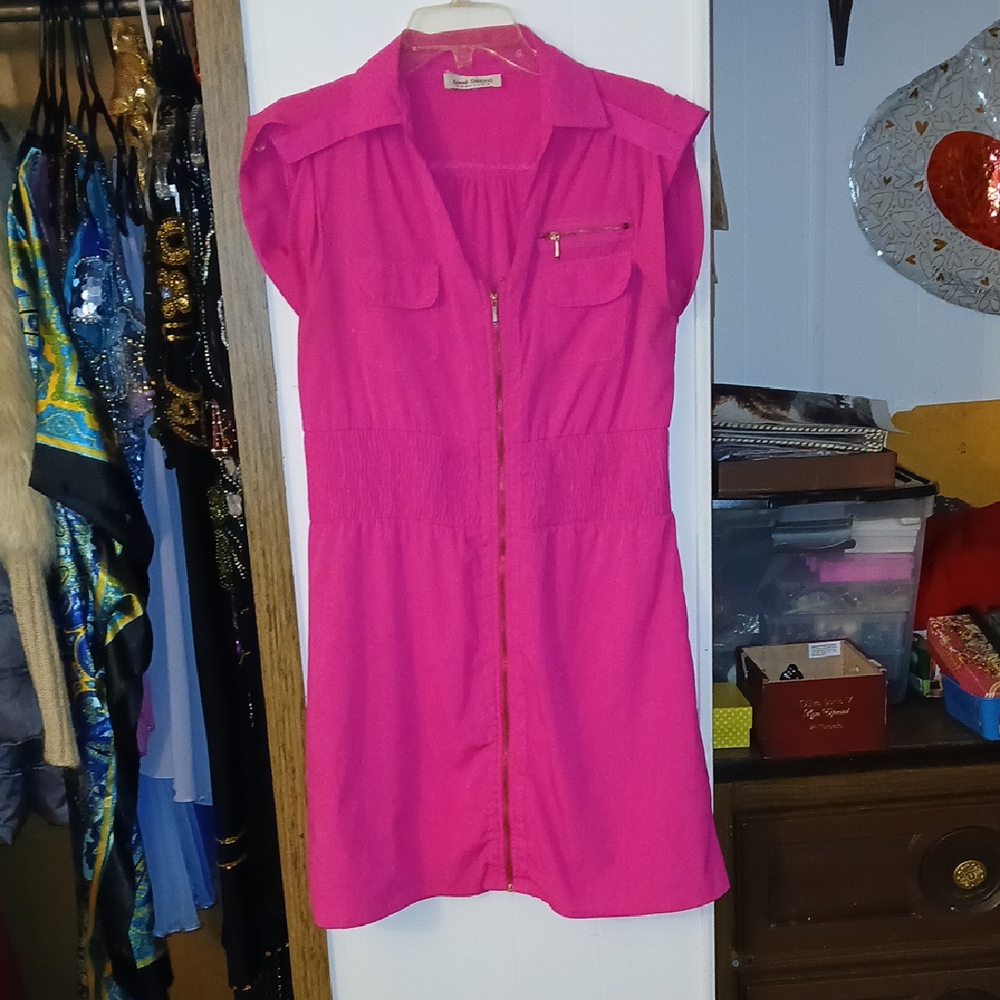 Pink Zip-Up Dress